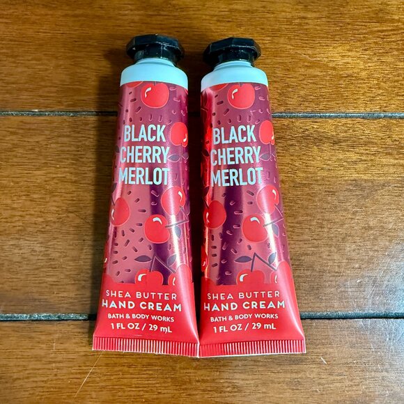 NEW 2-Pc BLACK CHERRY MERLOT Shea Butter Hand Cream 1oz Ea Bath & Body Works - Picture 3 of 3